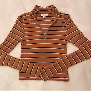 Topshop ribbed quarter zip up